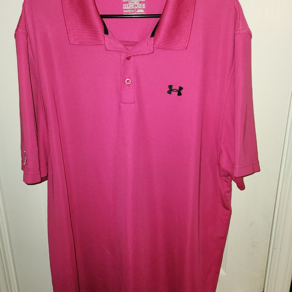 Pink Breast Cancer Awareness Under Armour Golf Shirt